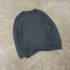 Wolverine Waffle Knit Henley Long Sleeve Shirt Men’s L Gray Workwear Thermal